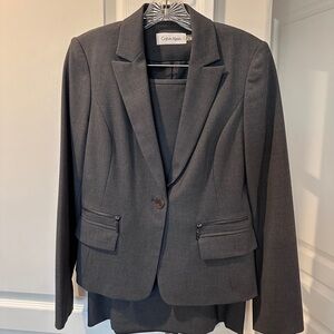Calvin Klein Charcoal Skirt Suit Size 4